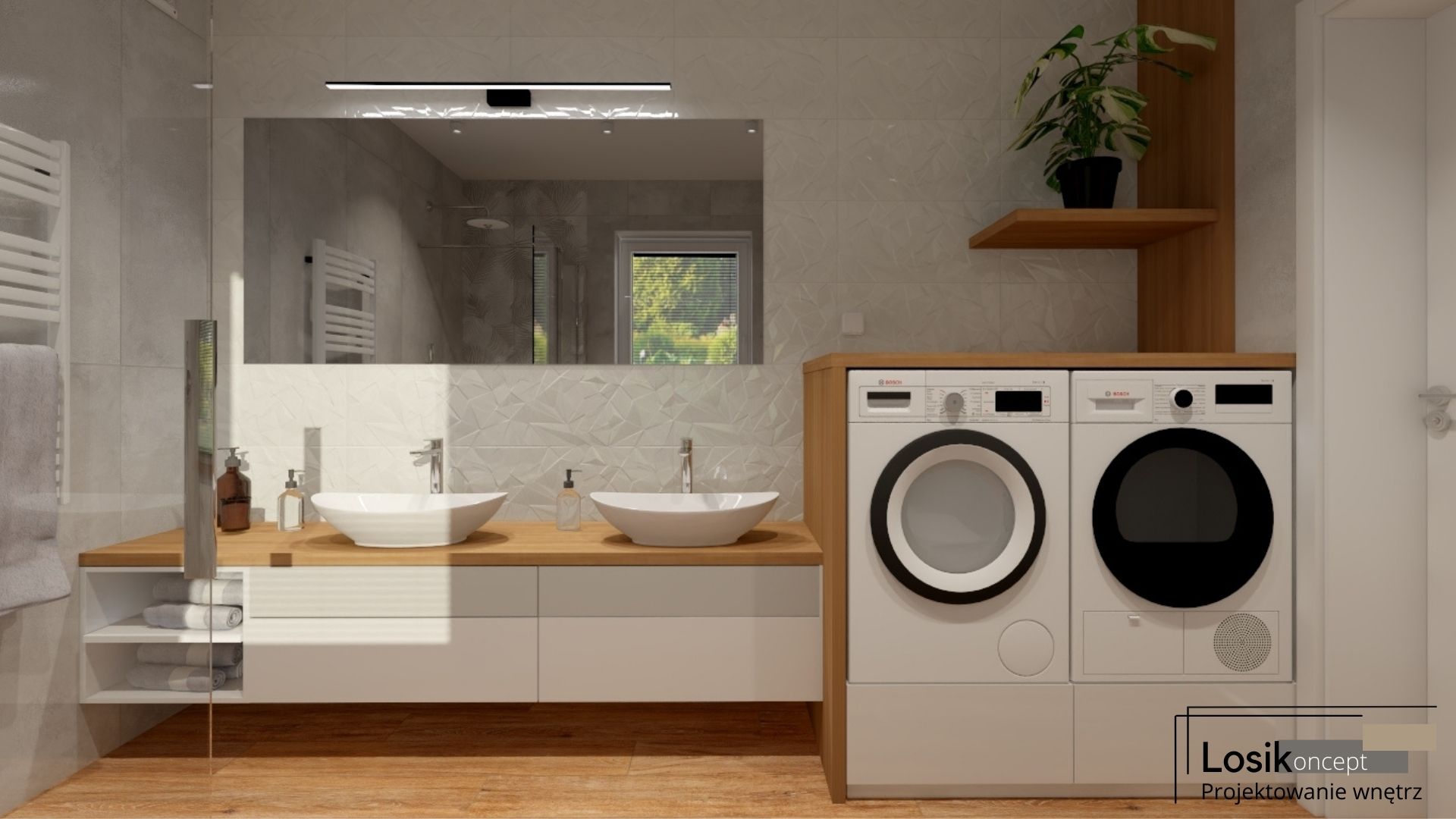 Projekt Jasnej Eleganckiej Łazienki (Osiecze)